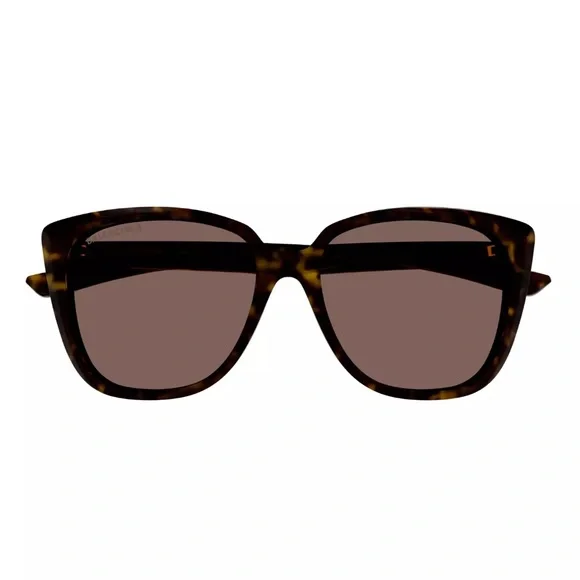 BALENCIAGA BB0175 57mm SquareSunglasses Havana NEW